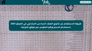 طريقة الاستعلام عن نتائج الصف السادس الابتدائي في العراق 2025 باستخدام الاسم ورقم الجلوس عبر موقع نتائجنا